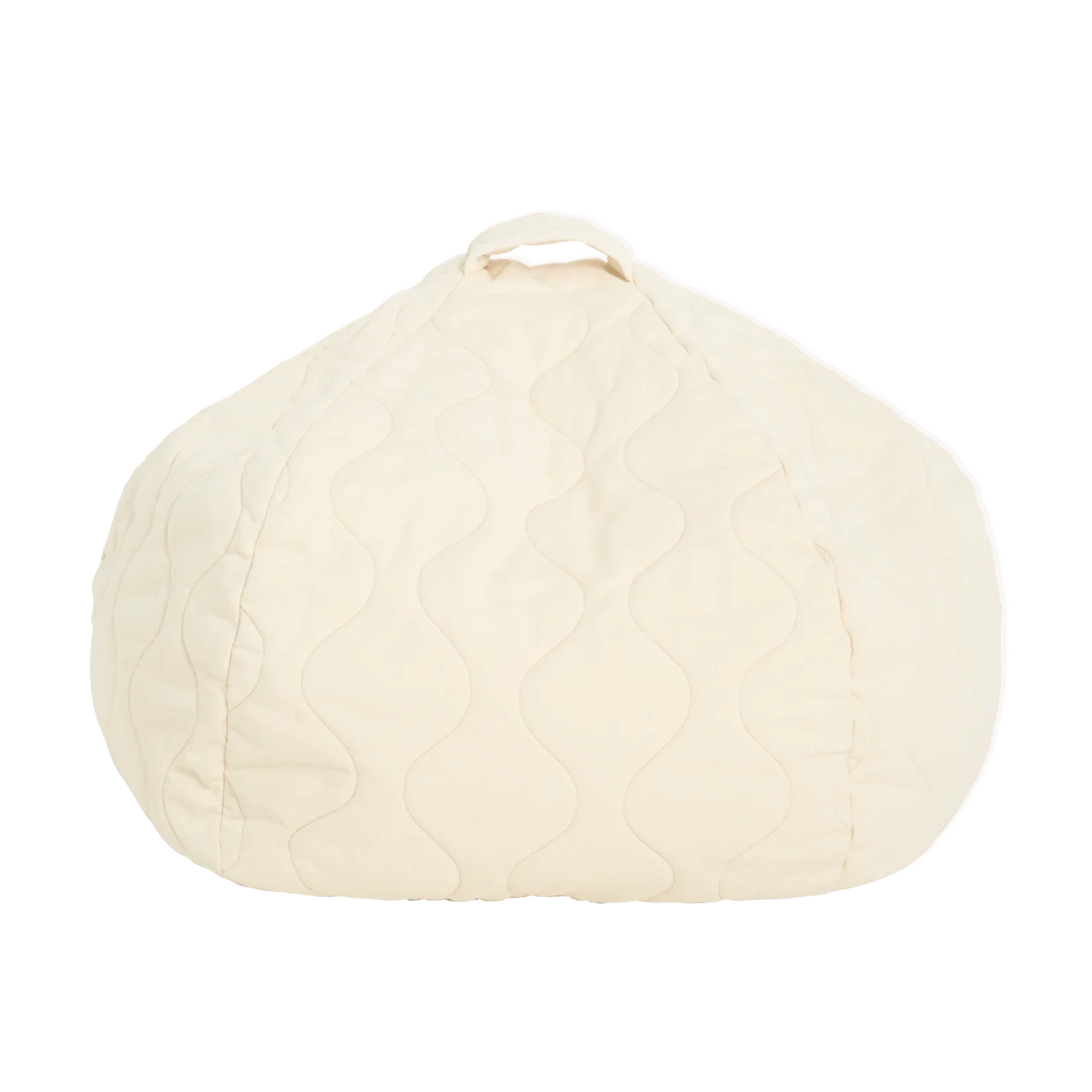 Nobodinoz Landscape Quilted Round Beanbag 65x40cm | Natural