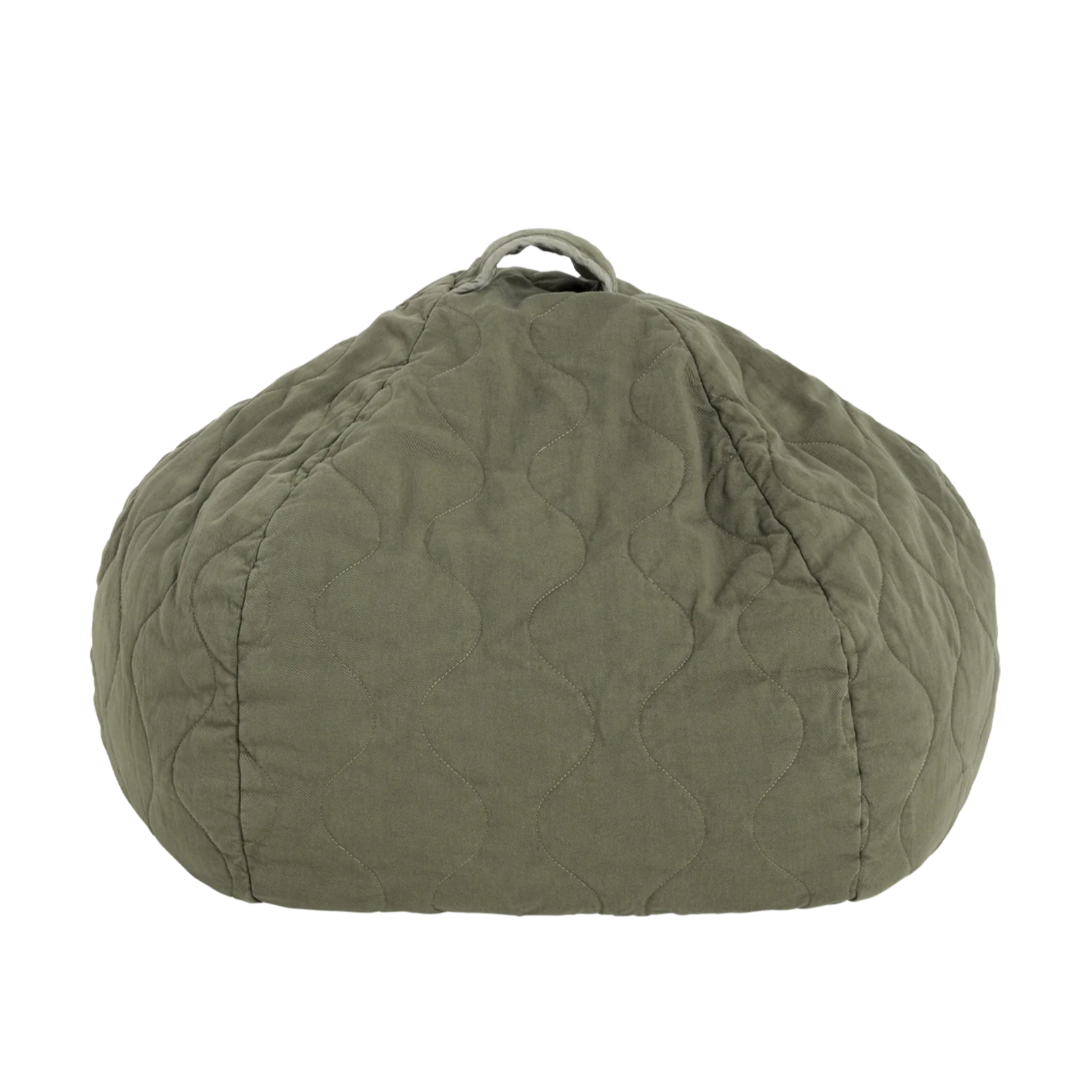 Nobodinoz Landscape Quilted Round Beanbag 65x40cm | Vetiver