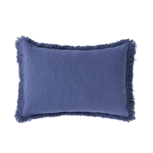 Nobodinoz Landscape Rectangular fringes cushion 45x30cm | Cobalt