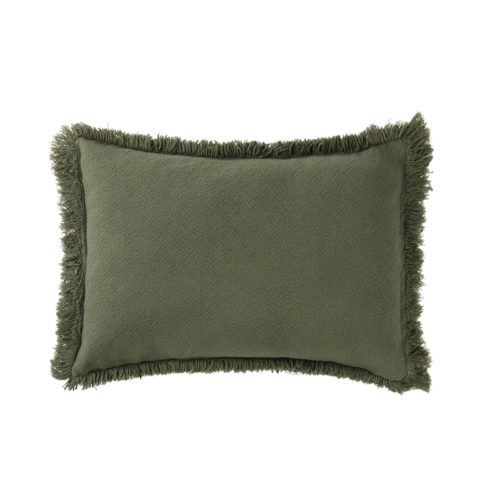 Nobodinoz Landscape Rectangular fringes cushion 45x30cm | Vetiver