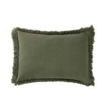 Nobodinoz Landscape Rectangular fringes cushion 45x30cm | Vetiver