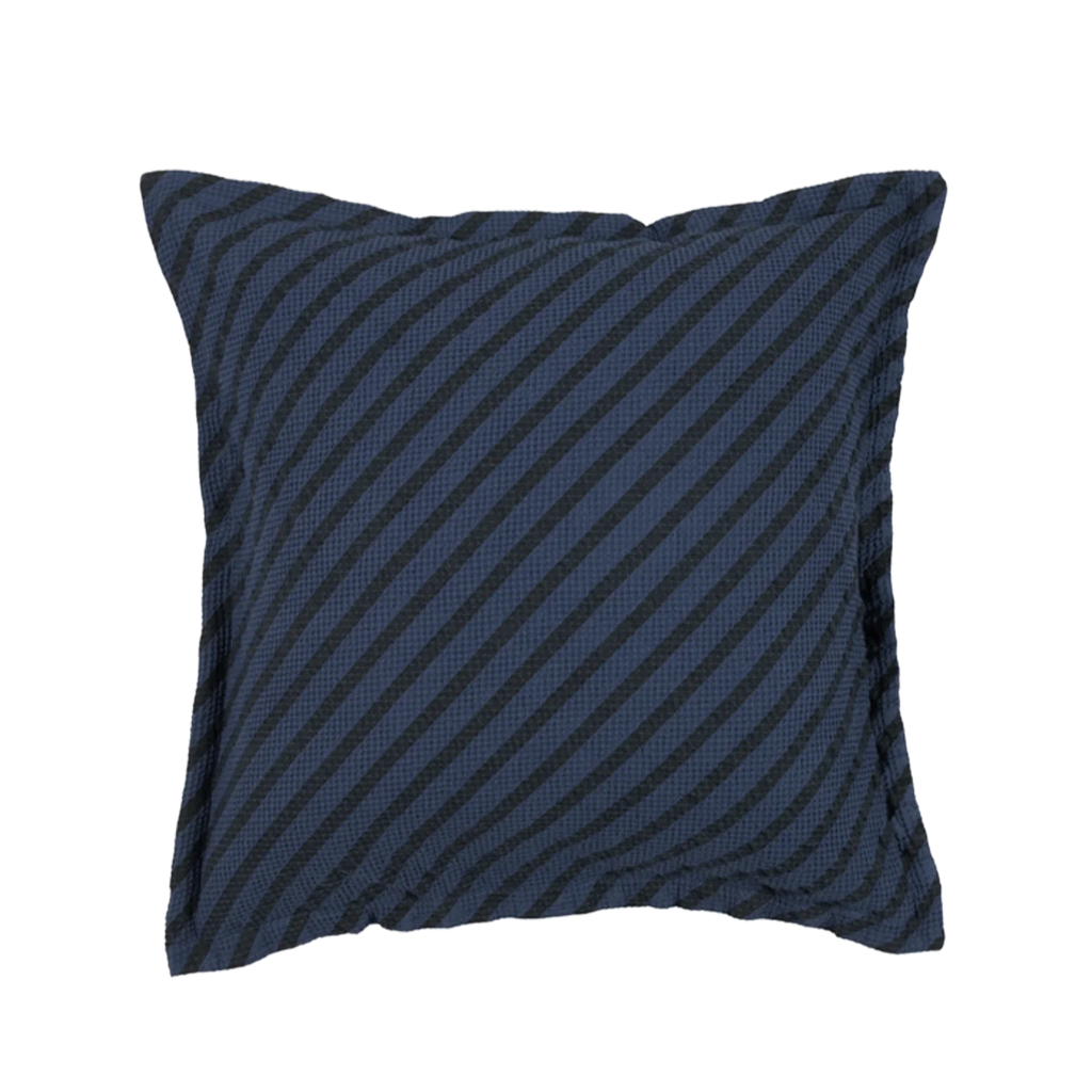 Nobodinoz Landscape Waffle square cushion 45x45cm | Stripes Cobalt