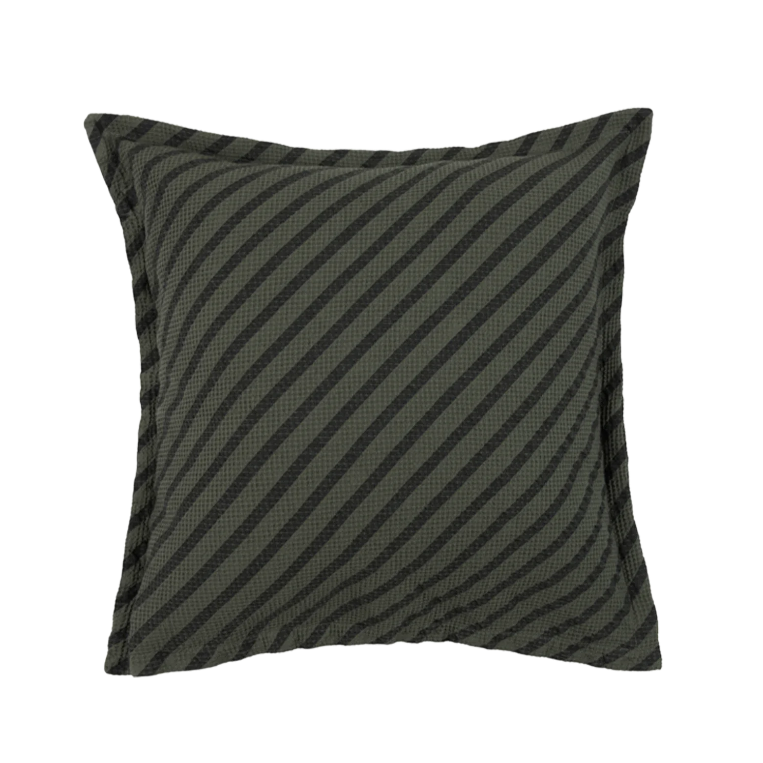 Nobodinoz Landscape Waffle square cushion 45x45cm | Stripes Vetiver