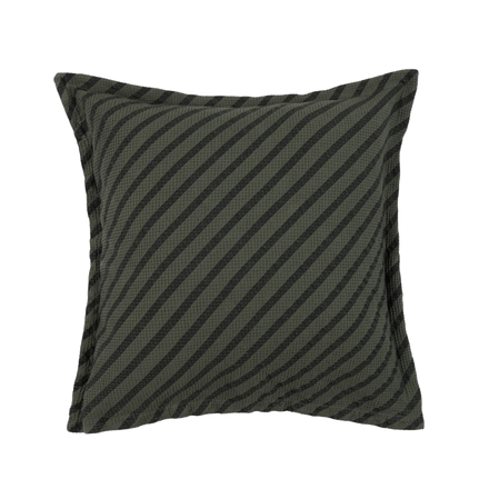 Nobodinoz Landscape Waffle square cushion 45x45cm | Stripes Vetiver