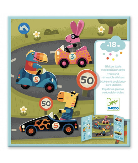 Djeco set reusable stickers | Vehicles