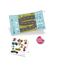 Djeco set reusable stickers | Vehicles