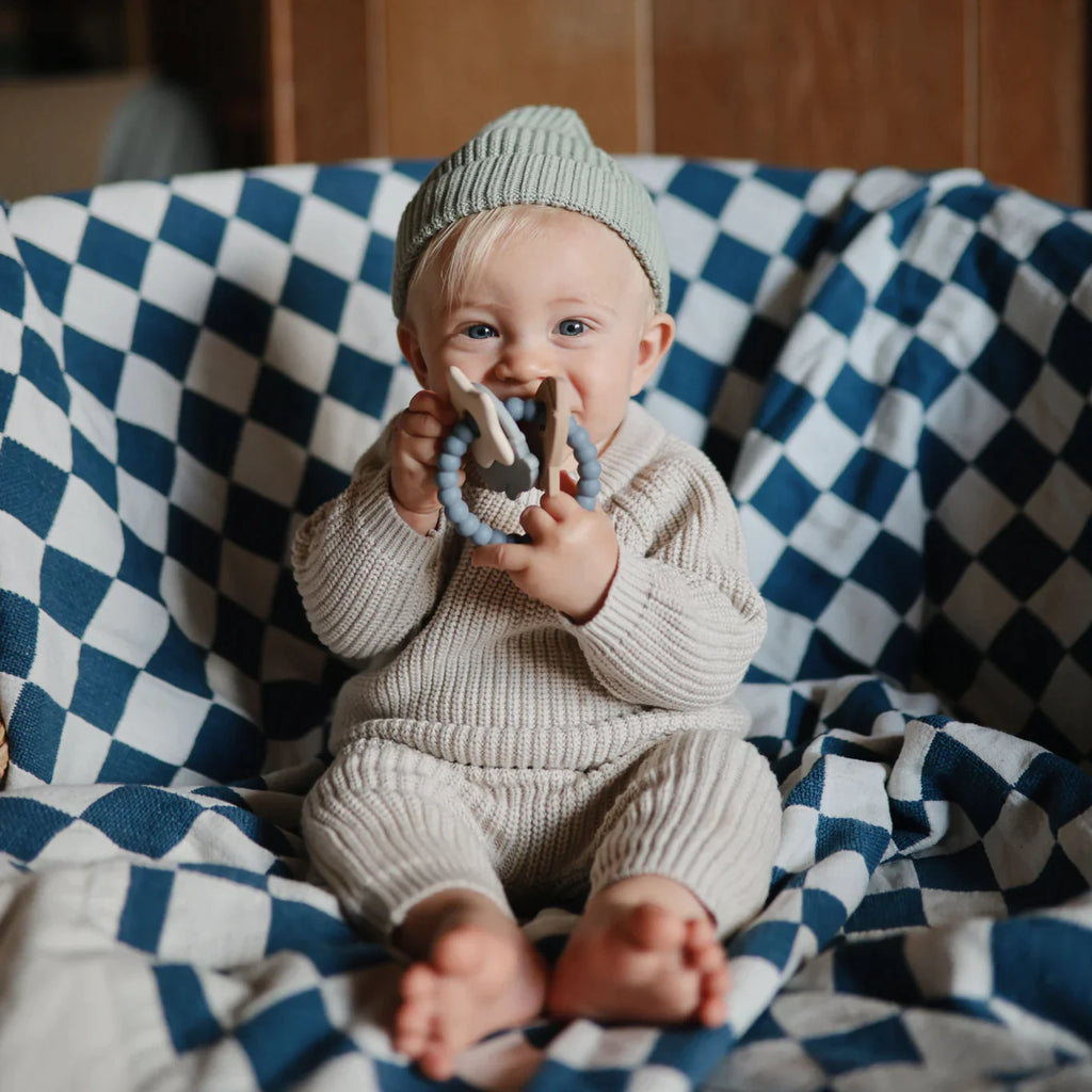 Mushie Teether Toy Silicone Space Ring