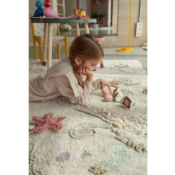 Lorena Canals Machine Washable Carpet Rug 140x200cm | Seabed