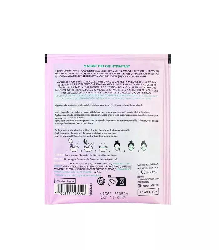 Inuwet Gezichtsmasker Peel Off Hydratant - Monoi