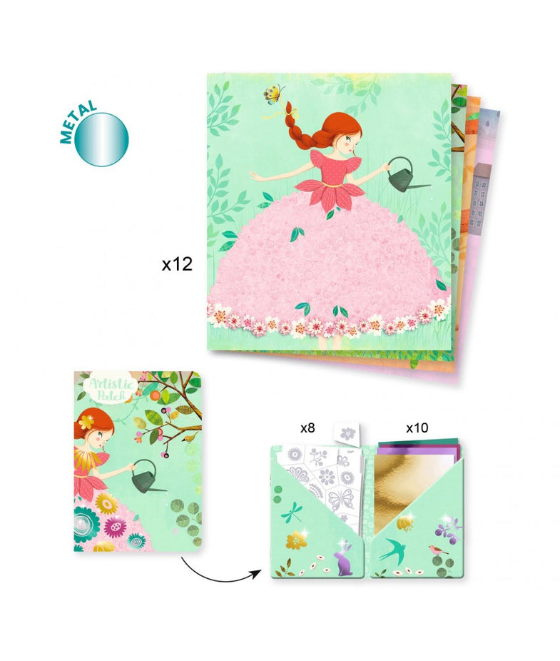 Djeco Craft Set Artistic Metallic Cards +6Y | Fairies & Dresses