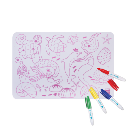 Super Petit Mini Placemat With markers | Mermaid