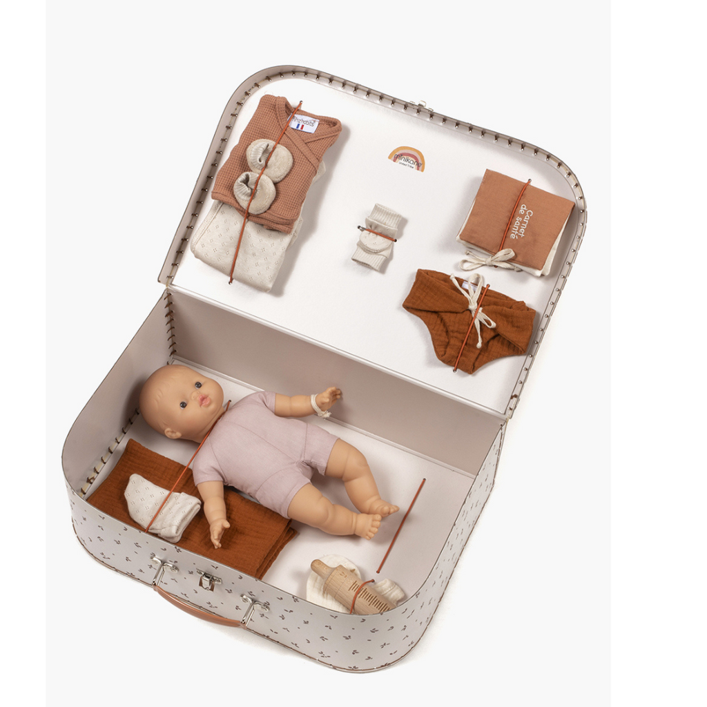 Minikane suitcase with doll and accessories Kit the Naissance