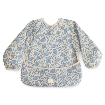 Mushie Long Sleeve Bib | Blue Flowers