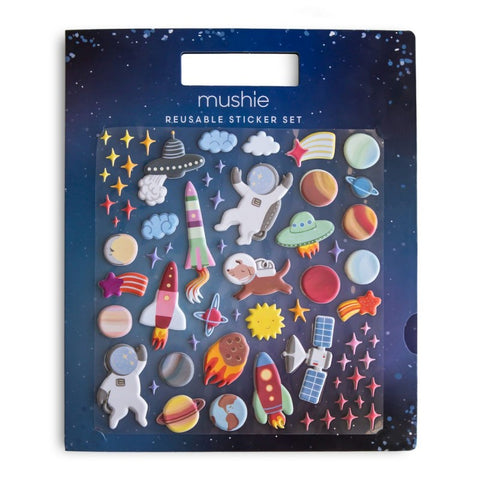 Mushie Sticker book with reusable stickers | Space