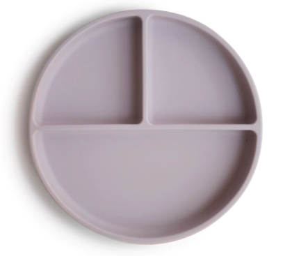 Mushie Silicone Plate Round With Suction Cup | Soft Lilac