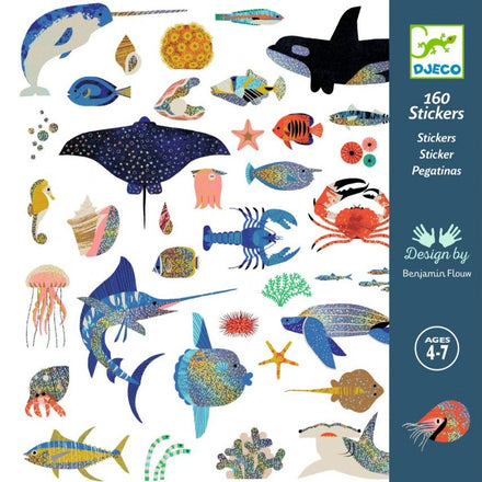 Djeco set 160 stickers | Ocean