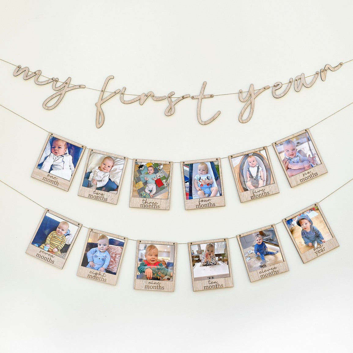 Ginger Ray My First Year' Wooden Bunting with Wooden Pegs