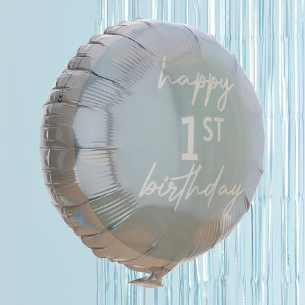 Ginger Ray 'Happy 1st Birthday' Blue Foil Balloon | 43 cm