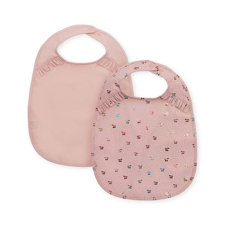 Konges Sløjd 2 Pack Dinner Bib With Frill | Fairy Cherry/Cameo Rose