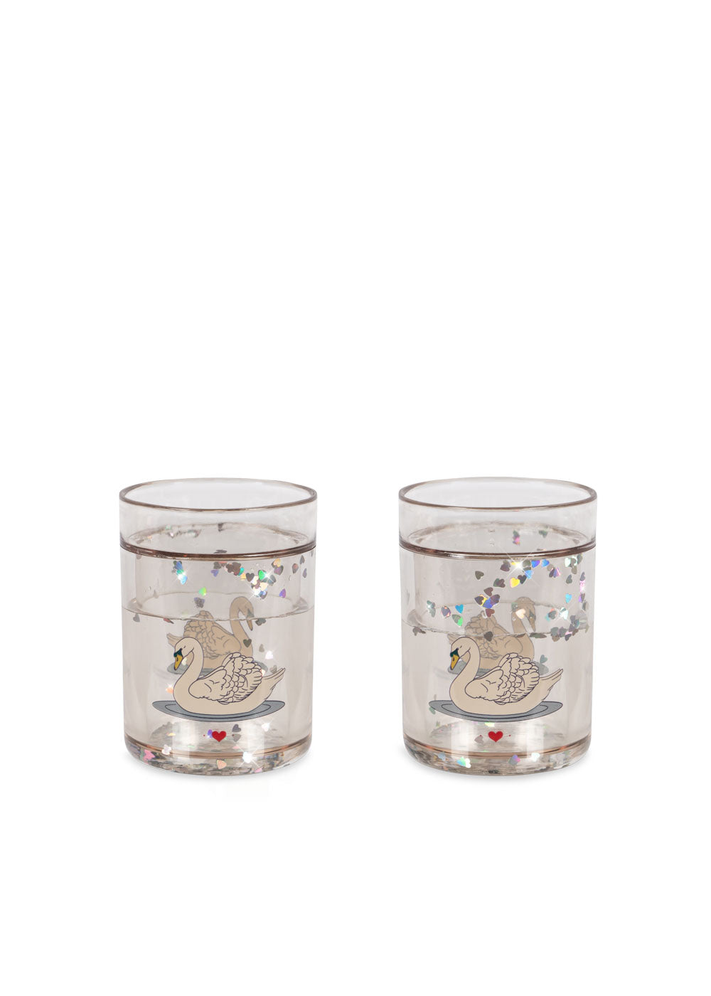 Konges Sløjd 2 Pack Glitter Drinking Cups | Swan Off White