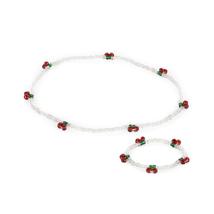 * Konges Sløjd Pearly Cherry Necklace & Bracelet | Red /Glitter