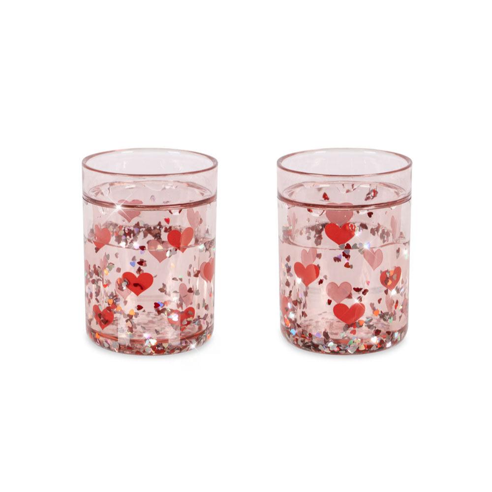 Konges Sløjd 2 Pack Glitter Drinking Cups | Heart