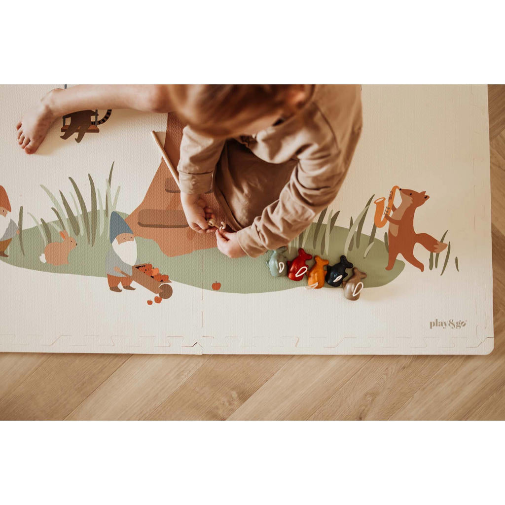 Play and go EEVAA 2-In-1 Play Carpet Puzzle Mat & Storage Box | Treehouse 120x180cm