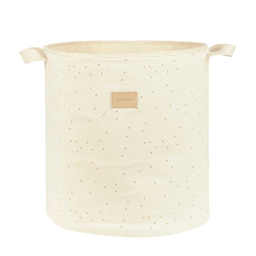 Nobodinoz Storage basket Toybag 41x37x37cm | Natural Honey Sweet Dots