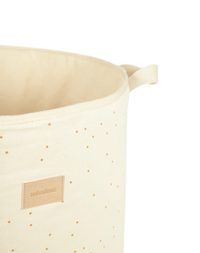 Nobodinoz Storage basket Toybag 41x37x37cm | Natural Honey Sweet Dots