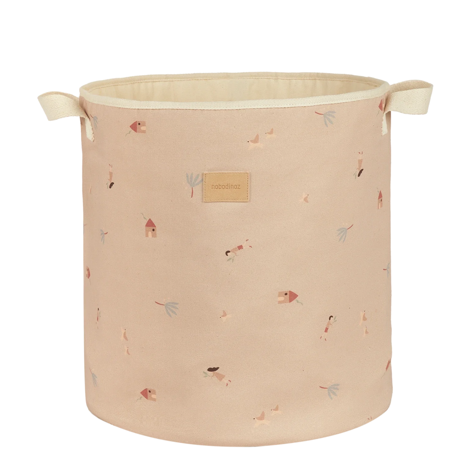 Nobodinoz Storage basket Toybag 41x37x37cm | Pink Sweet Home