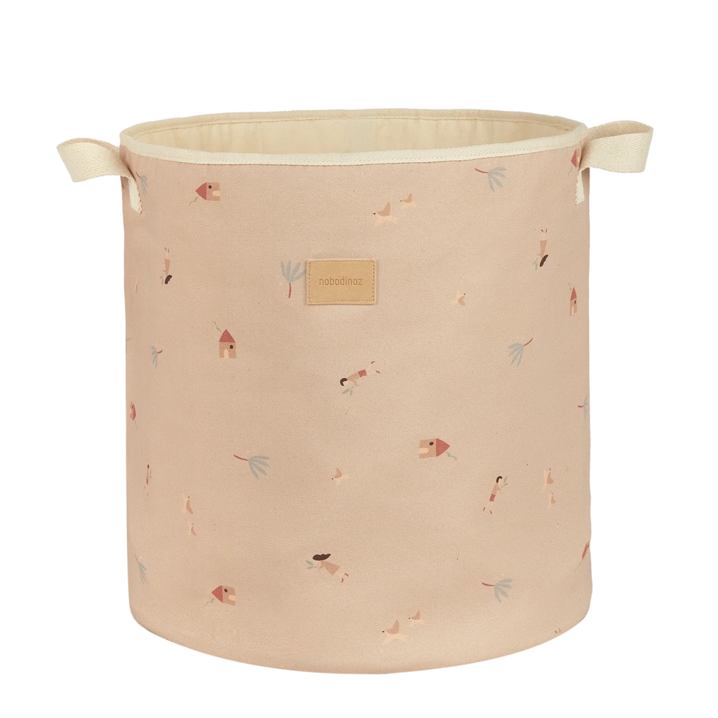 Nobodinoz Storage basket Toybag 41x37x37cm | Pink Sweet Home