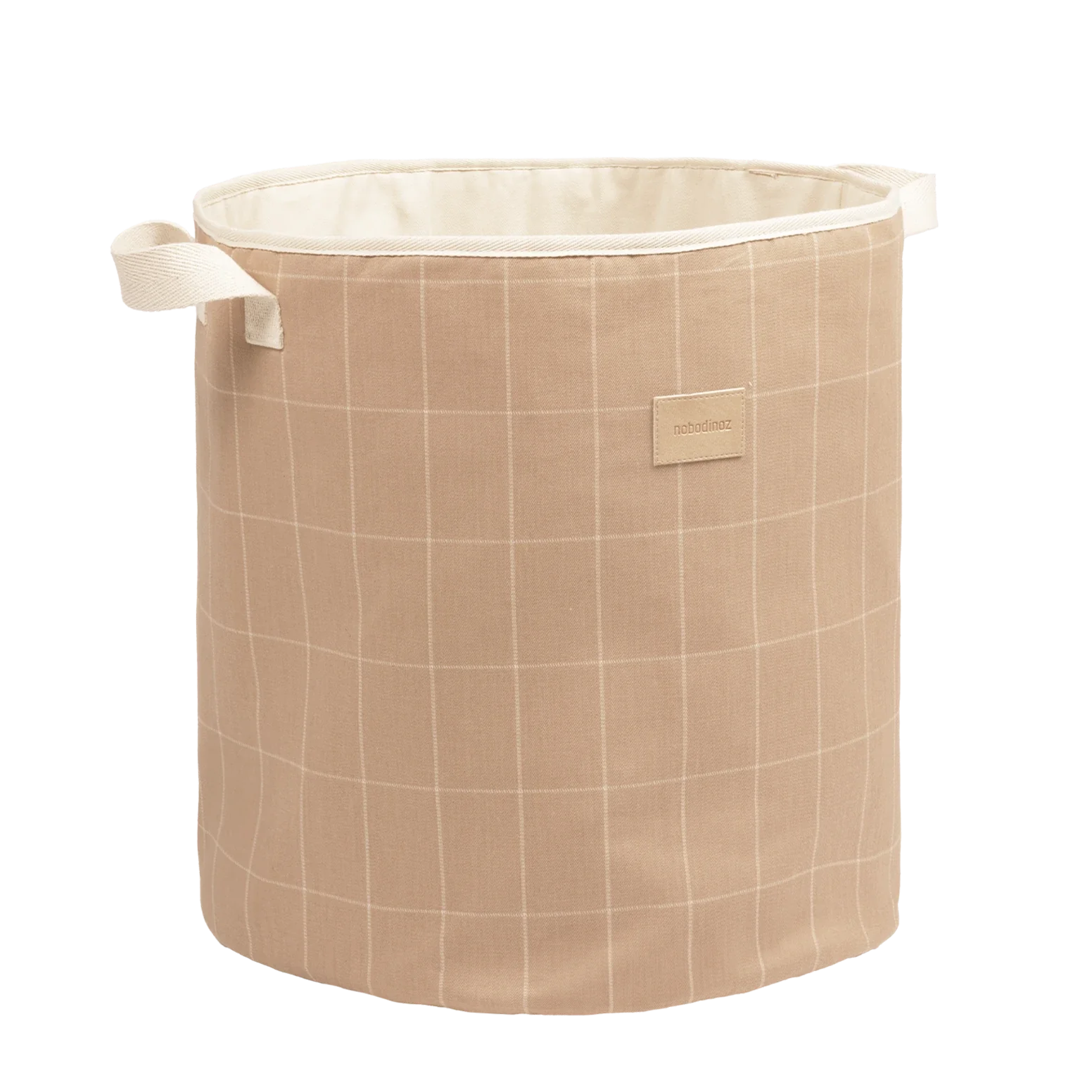 Nobodinoz Storage basket Toybag 41x37x37cm | Taupe Grid