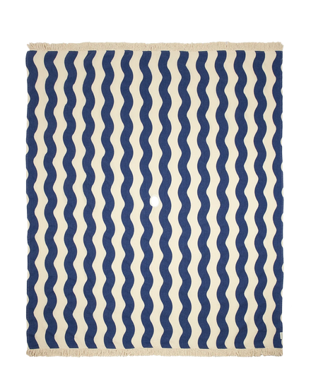 Nobodinoz Portofino Beach Beach Towel XL 146x175cm | Blue Waves Waffle