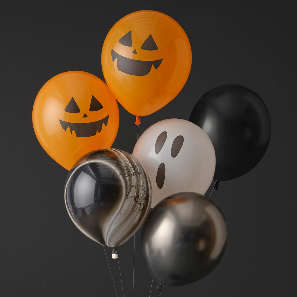 Ginger Ray balloons set 5 Pumpkin & Ghost Balloons | Halloween Balloons