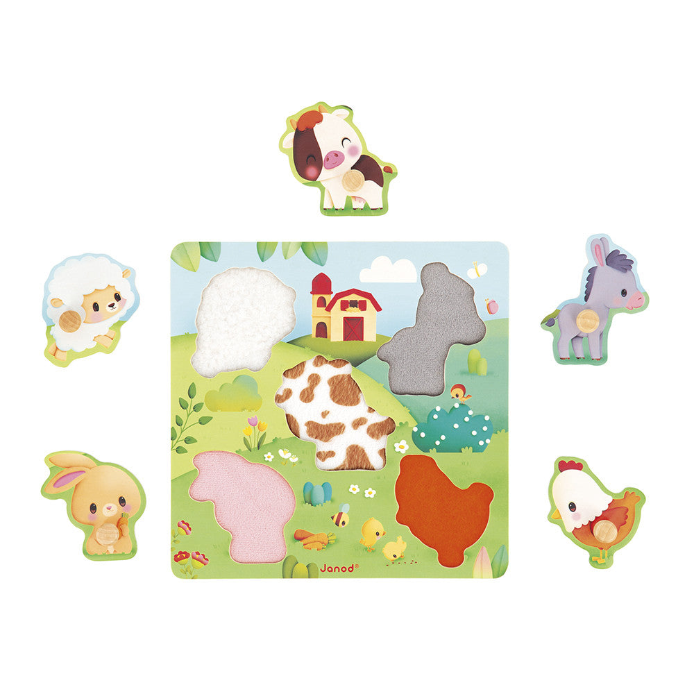 Janod Wooden Inlay Puzzle 5 Pieces | Farm