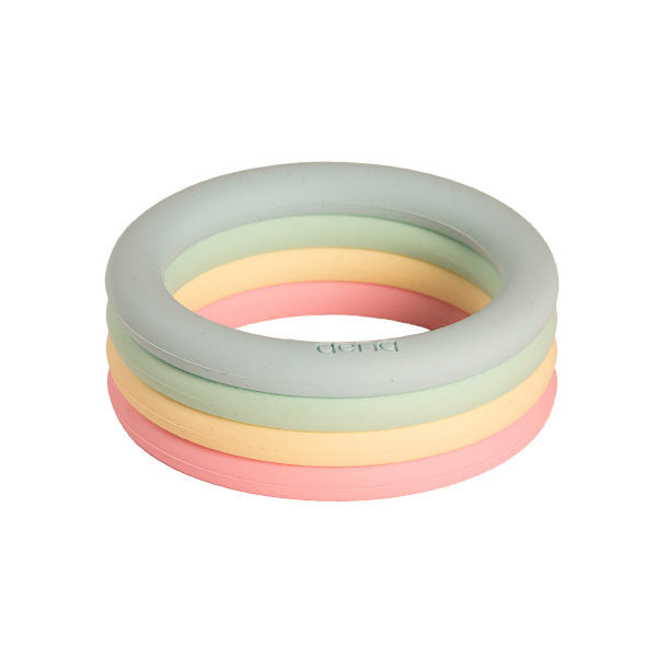 Dëna silicone rings set 4 | Pastel