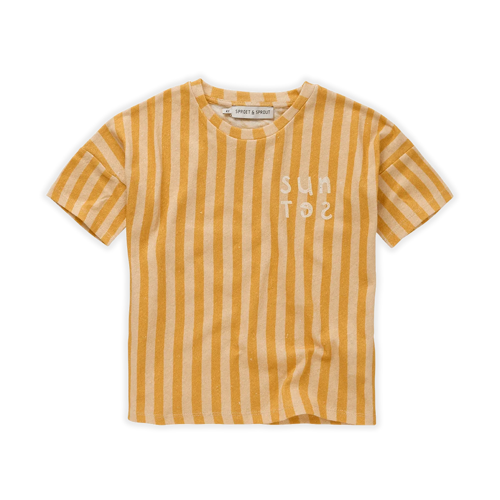 Sproet & Sprout T-shirt | Linen Stripe Sunset