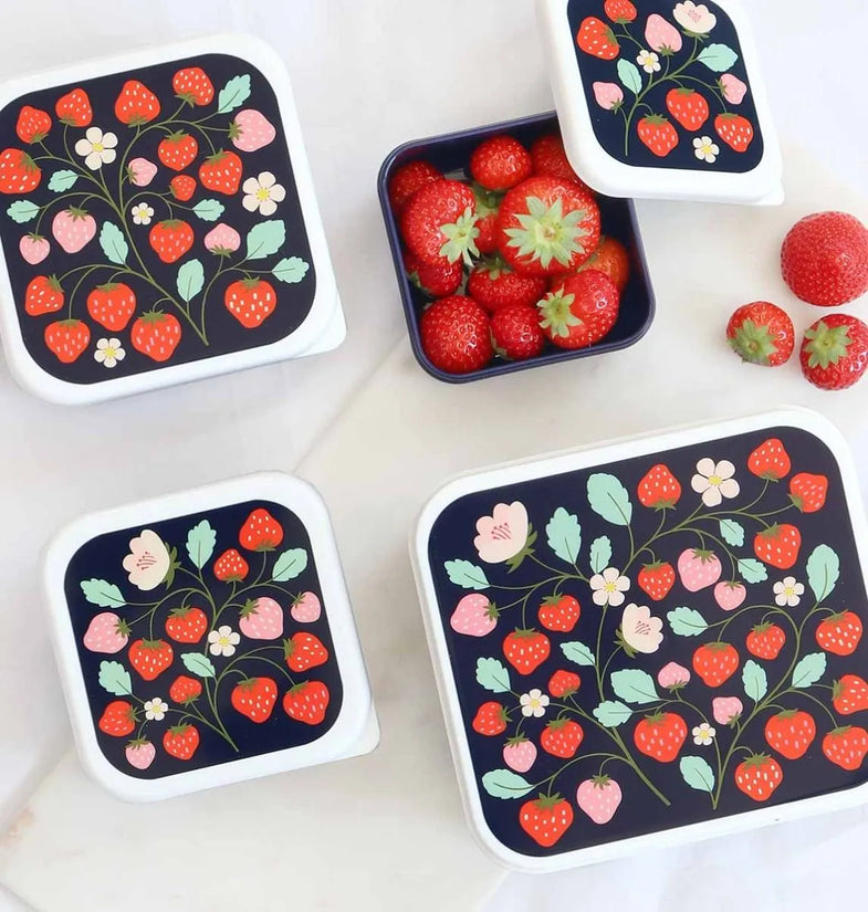 A Little Lovely Company Lunch & Snack Box Set | Strawberry
