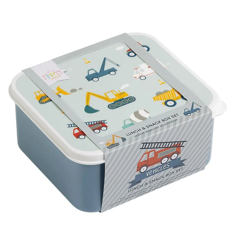 A Little Lovely Company Lunch & Snack Box Set | Vehicles