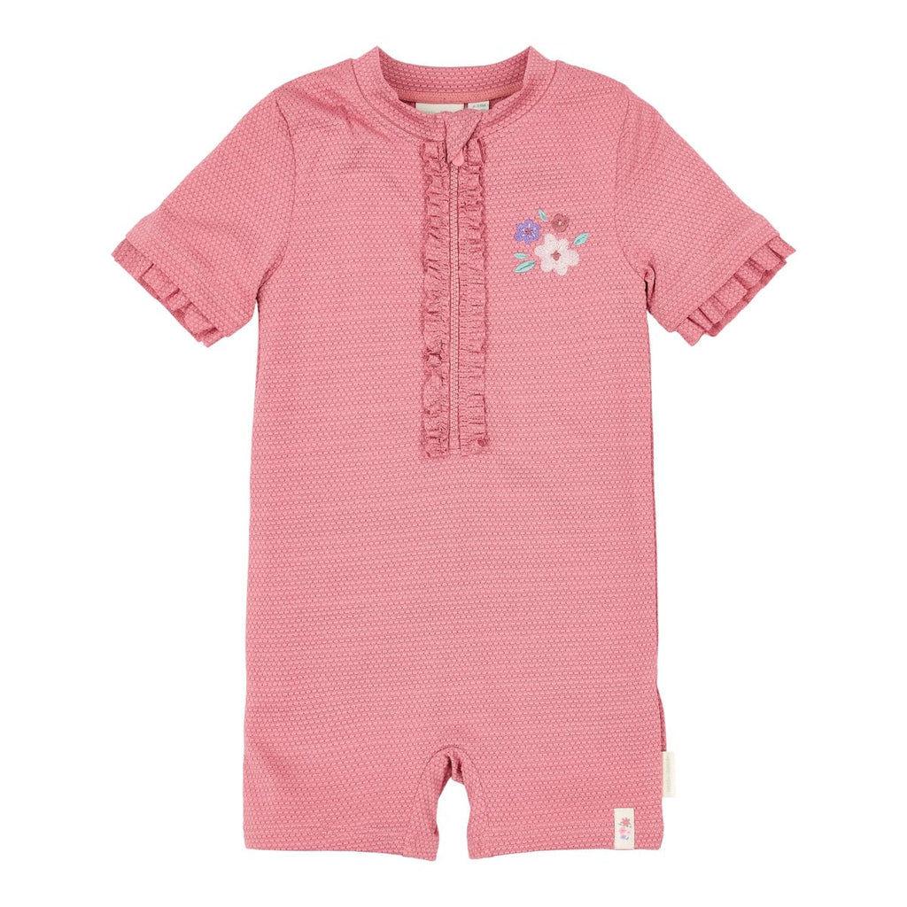 Little Dutch UV Swimsuit Short Sleeves | Dreamy Pink Sparkle