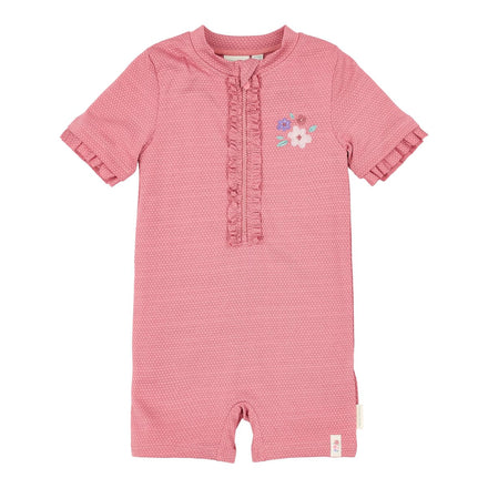 Little Dutch UV Swimsuit Short Sleeves | Dreamy Pink Sparkle