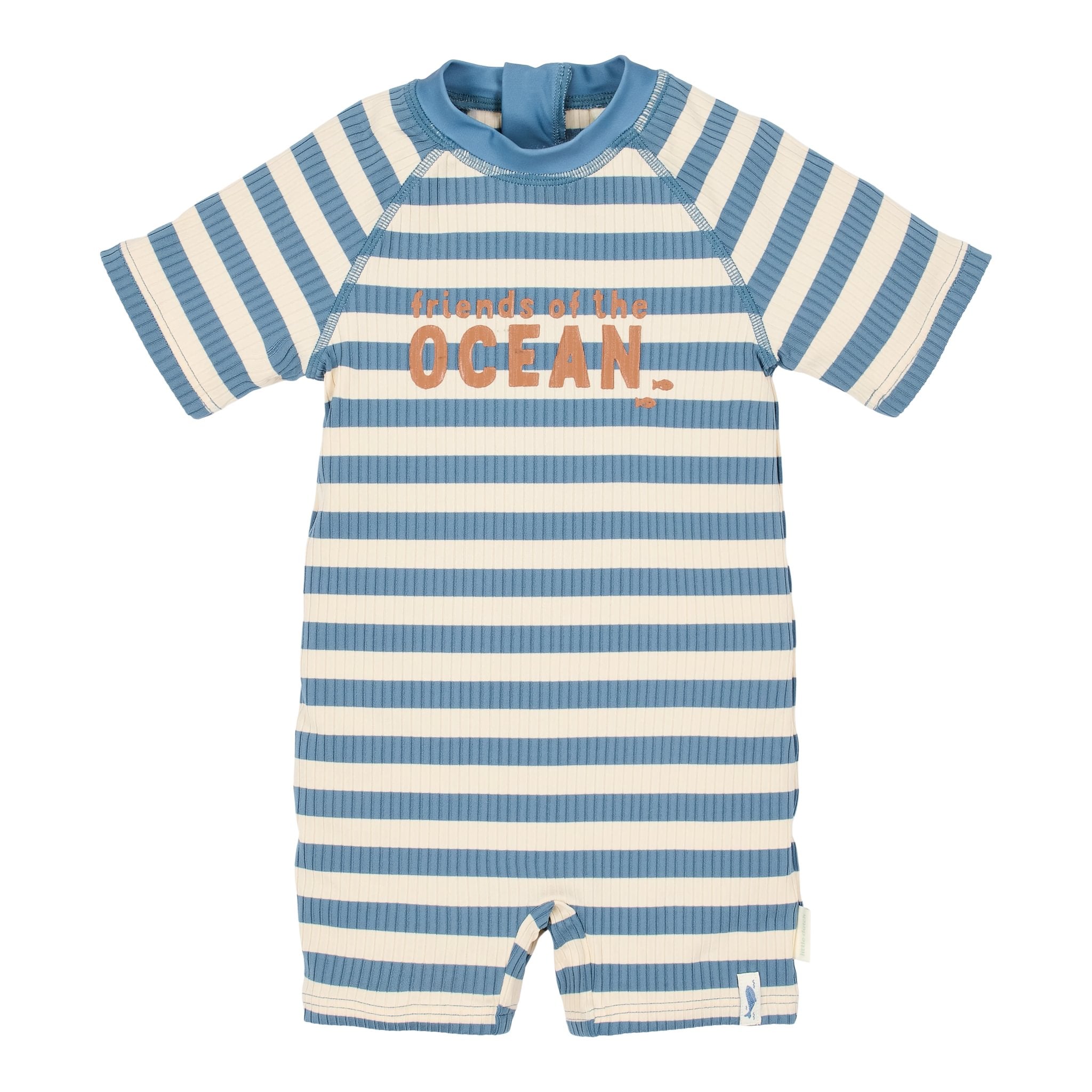 Little Dutch UV Swimsuit Short Sleeves | Ocean Blue Stripes