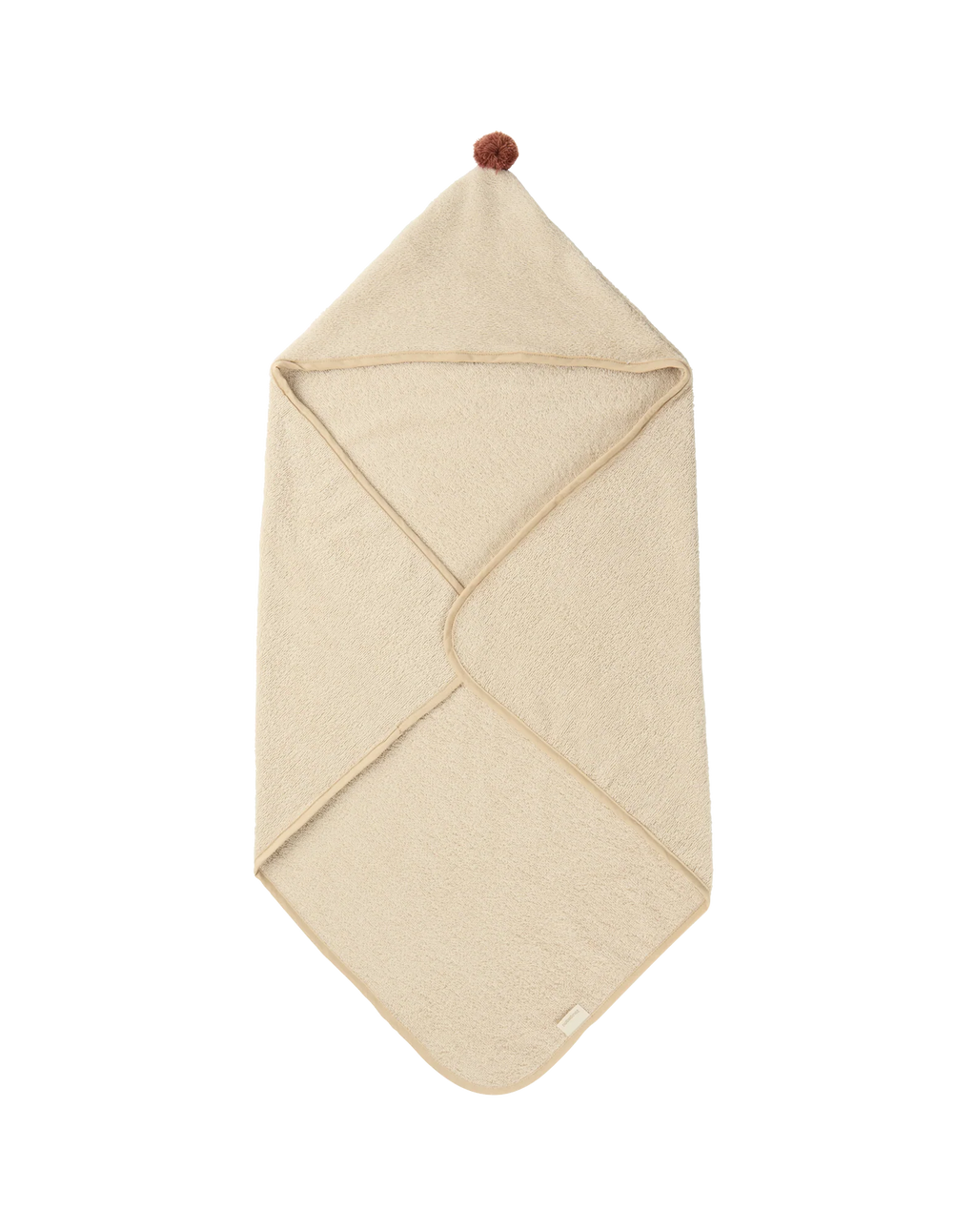 Nobodinoz So Cute Bath Cape With Pompom Organic Cotton | Almond