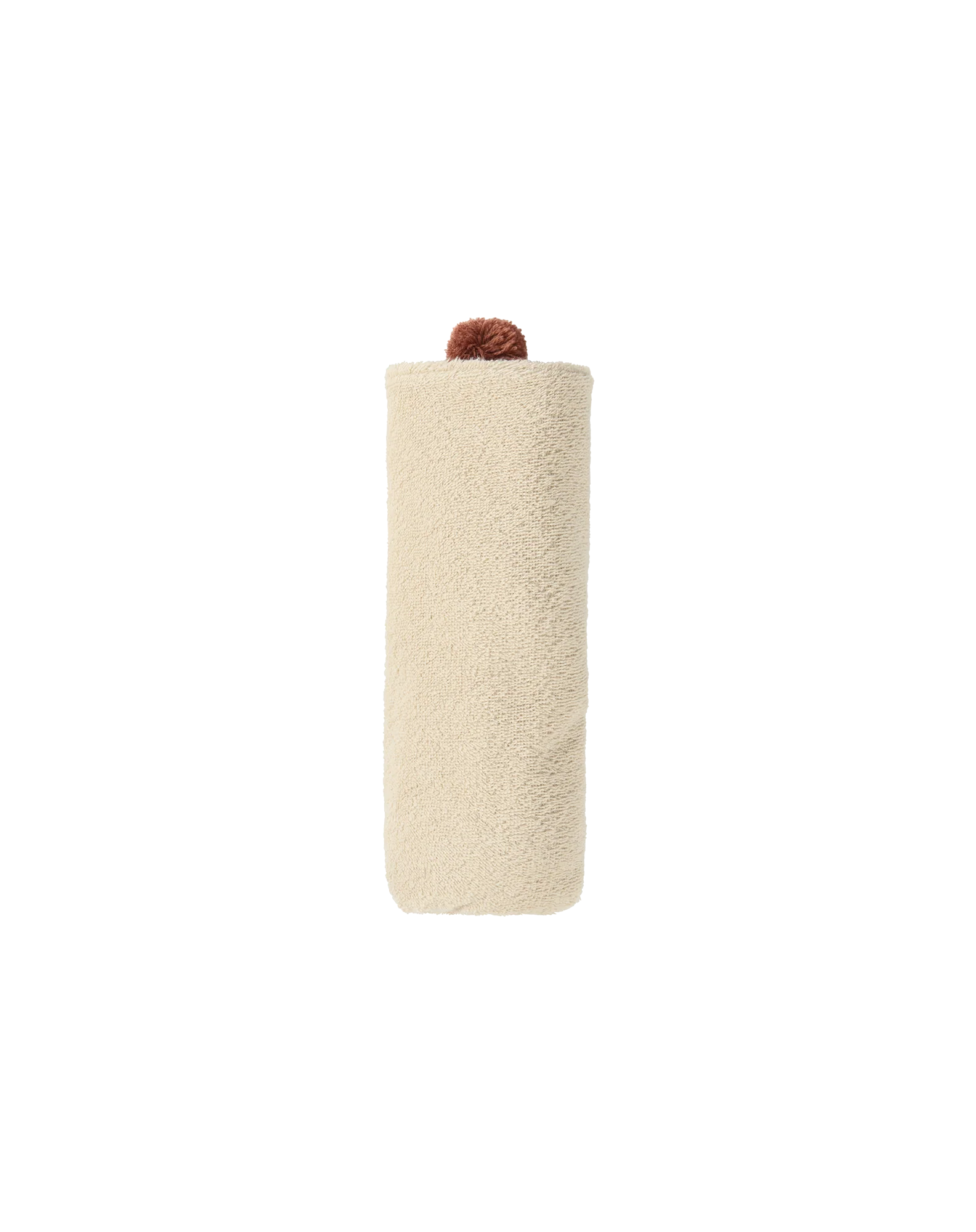 Nobodinoz So Cute Bath Cape With Pompom Organic Cotton | Almond