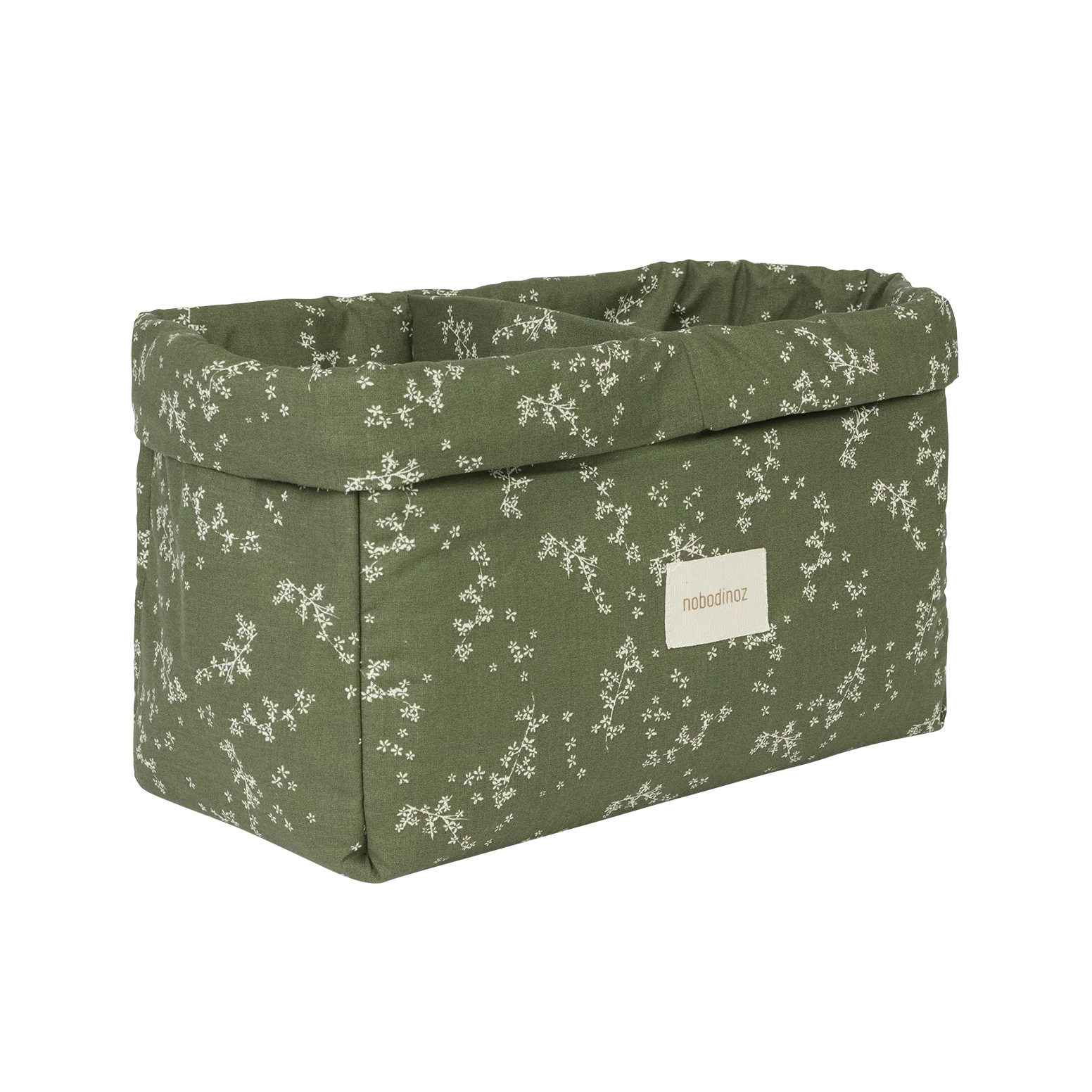 Nobodinoz Stories Double storage basket 30x20x15cm | Green jasmine