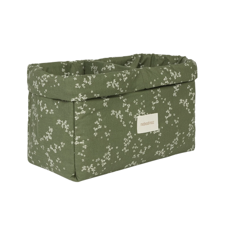 Nobodinoz Stories Double storage basket 30x20x15cm | Green jasmine