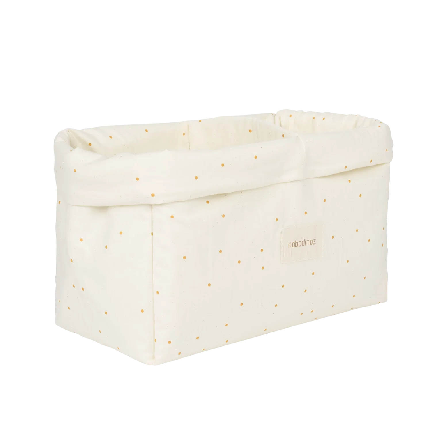 Nobodinoz Stories Double storage basket 30x20x15cm | Honey Sweet Dots Natural