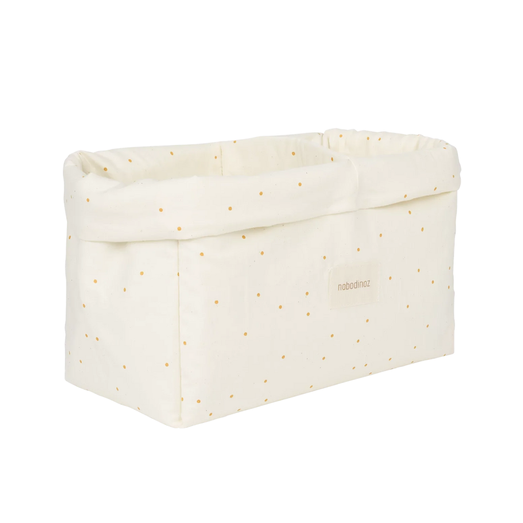 Nobodinoz Stories Double storage basket 30x20x15cm | Honey Sweet Dots Natural