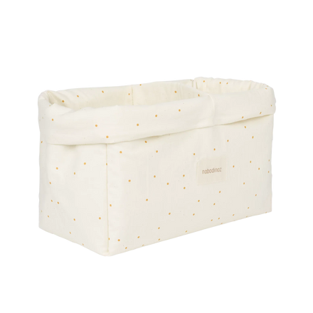 Nobodinoz Stories Double storage basket 30x20x15cm | Honey Sweet Dots Natural