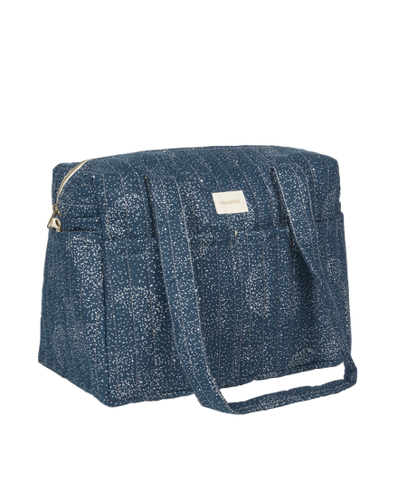 Nobodinoz Stories Buggy diaper bag 40x30x25cm | Gold Bubble/Night Blue